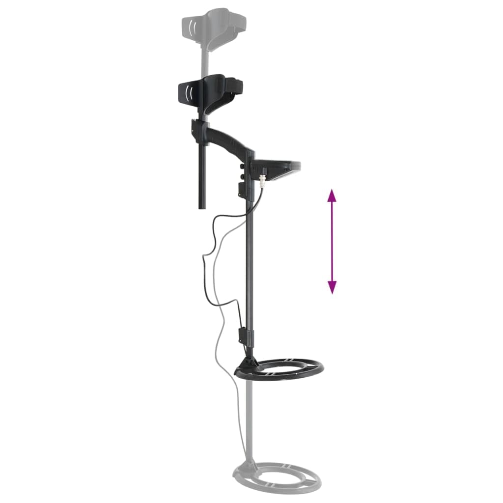 Detector de metales con profundidad de búsqueda de 18 cm, pinpoint y función de ajuste automático, bobina de búsqueda impermeable de 21 cm, eje ajustable de 71,5 a 127 cm, ideal para búsqueda