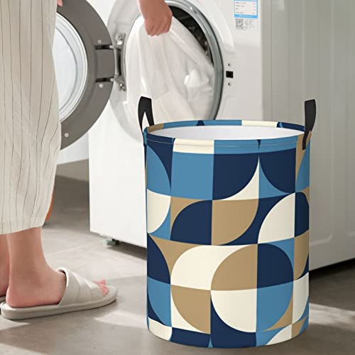 Zcjhgzcz Abstract Geometric In Mid Century Modern Large Circular Protable Storage Bin Organizer Laundry Hamper Portable Laundry 11086 11086 #TOP6