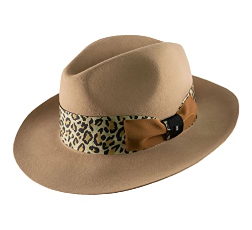 B Couture - Sombrero Fedora Lallie - Talla 59 cm - Camel Cover