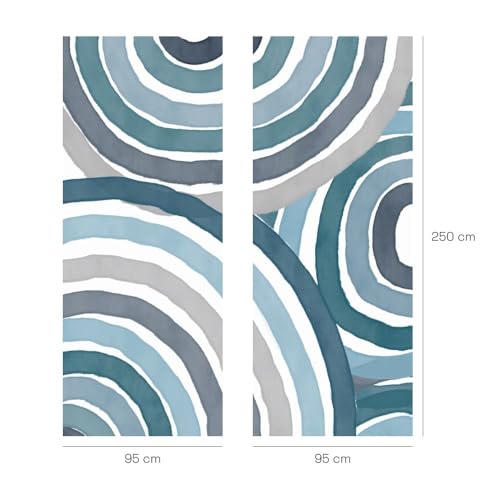 Papier peint pré-encollé cercles géométriques mur de chambre moderne