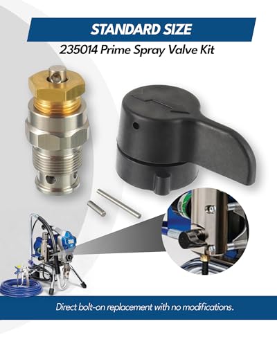 Image of 235014 Prime Spray Valve & Drain Valve Replacement Kit - Compatible with Graco 210 /230 /390 /395 /490 /495 /595 /3400 -Aftermarketr Airless Paint Sprayer Repair Parts
