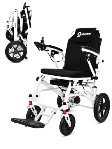 Image of Aotedor Electric Wheelchair for Adults,39 lbs Lightweight Foldable Power Wheelchair, Airline Approved,11 Miles Travel Range, 400W Brushless Motor, Portable Mobility Chair for Seniors