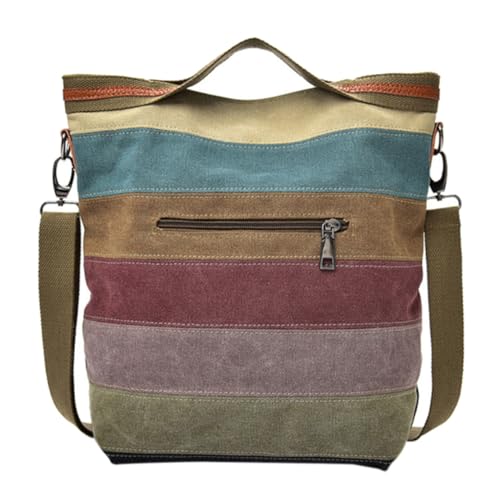 Cabas sac de courses portable à rayures et sac à main toile