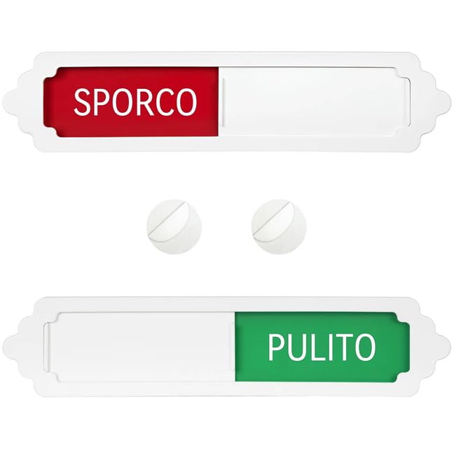 Segnaletica per lavastoviglie che commuta lo stato di pulizia/sporco, dimensioni 17,7 * 4 * 0,6 cm, con supporto adesivo e montaggio magnetico (XW, IT)