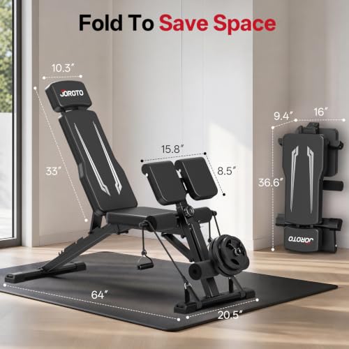 JOROTO Adjustable Weight Bench, Foldable Incline Decline Flat Workout Bench by JOROTO - Used condition - Image 7