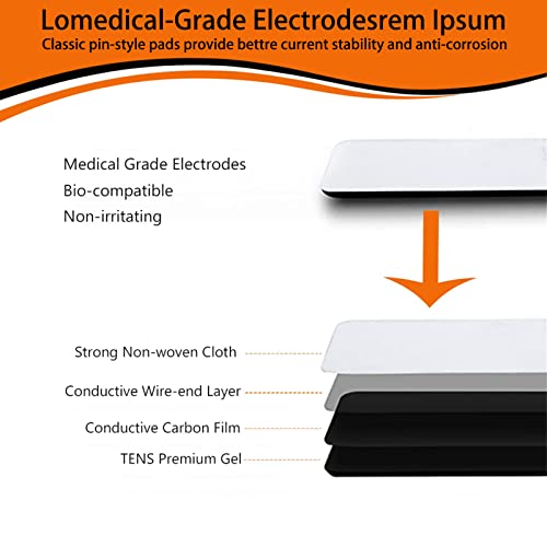 10Pcs Tens Unit Replacement Pads 2X4, Reusable Electrodes For Muscle Stimulator Machine, Compatible With Auvon Tens, Tens 7000, Etekcity Tens Unit #TOP1