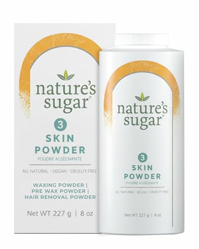 Nature’s Sugar Waxing Powder – Aluminum-Free Pre-Wax Prep for Smooth Hair Removal – Moisture & Oil-Absorbing Powder for Sugaring, Bikini & Body Care – Natural, Unscented Formula for Women & Men – 227g