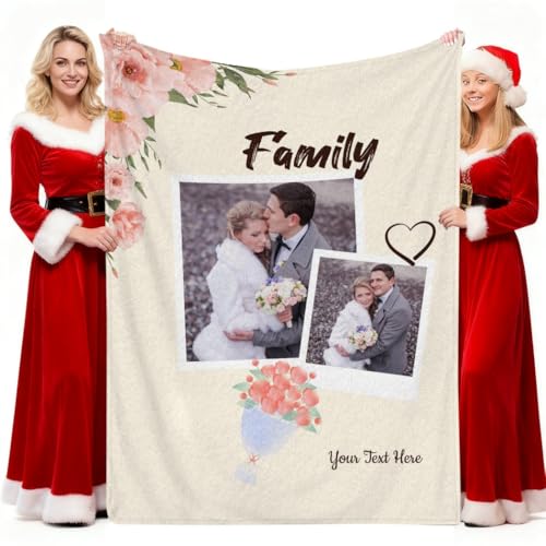 Muewent Customized 2 Photo Blanket for Couple, Lover, or Spouse,