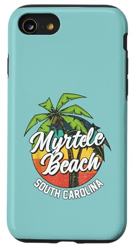 Myrtle Beach South Carolina Vintage Palme Retro Surf Custodia per iPhone SE (2020) / 7/8