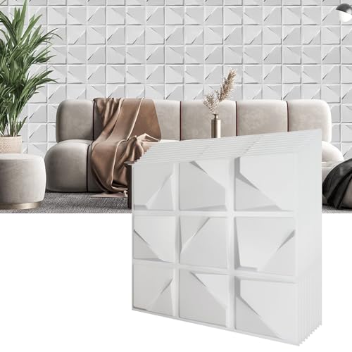 Panneaux muraux 3D amovibles blancs, la solution pour masquer les défauts du salon