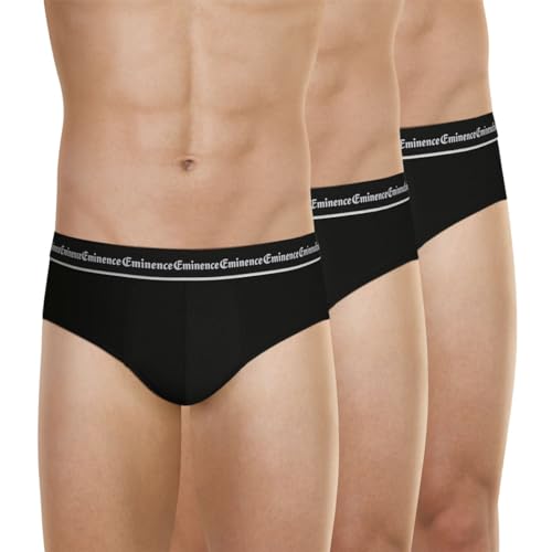 Eminence - Lot de 3 Slips Homme Business - Coton Premium Elasthanne - Avant et Coutures Doublés -...