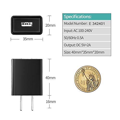 E-Reader Charger, AC Power Supply Charger for Kindle E-Reader Paperwhite Oasis E-Reader Voyage E-Reader Kindle Kids Edition,with 6.6FT Charging Cable