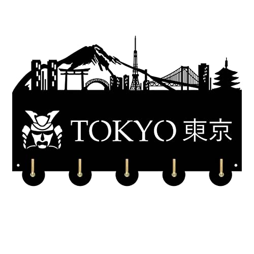 YHFR Tokyo Japon City Attractions Ménage Décor Crochets muraux en bois Cintre Murre Manteau Porte-clés Sacs Vêtements Clés polyvalentes Sacs à main Crochet Cadeau pour Designer
