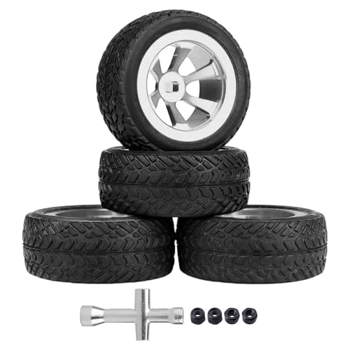 AllinRC RC Tires and Wheel Rims Pre-glued Compatible with WLtoys K969 K989 P929 1/28 RC Drift Racing...