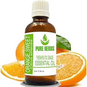 Pure Herbs Oranje Zoet (Citrus SINENSIS) Pure & Natuurlijke Therapeutische Grade Essentiële Olie 5ml