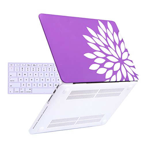 HDE Hard Shell Case for MacBook Pro 13 Inch (Retina Models: A1425 / A1502), Flower Petals Purple
