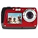 Minolta MN40WP 48MP Waterproof Digital Camera – Dual LCD Screens, 2.7K QHD Video, 16x Digital Zoom, Anti-Shake, Face Detection, 10ft Waterproof (Red)