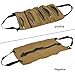 OFNMY Canvas Tool Roll Organizer,Tool Roll Up Bag & Wrench Organizer,Wrench Roll Pouch with 5 Pockets,Tool Organizer Bucket for Electrician,HVAC, Plumber, Carpenter or Mechanic - Khaki