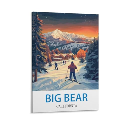 Poster Big Bear California en toile idée cadeau pour voyageur