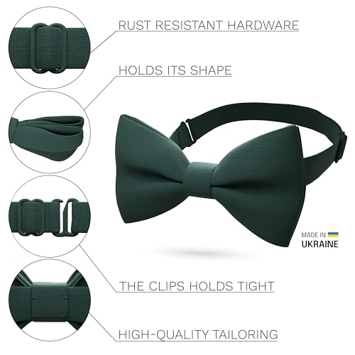 Image of Bow Tie House Mens Bowties Pre-tied Shape Clip on Bowtie Solid Men Formal Wear for kids, baby boys, toddler any age bow ties