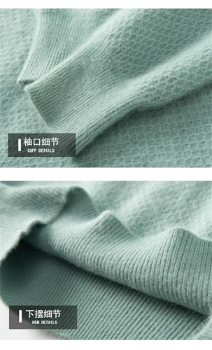 Men's Winter Cashmere Sweater O-Neck Long-Sleeved Business Casual Pullover Men's Knit Honeycomb Top3