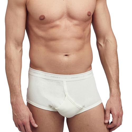 Jockey Classic Cotton Rib Y-Front Brief – weicher Herren-Slip mit hoher Leibhöhe, Unterwäsche aus 100{5ccec512151fd6e8e02a886e0e801f3969f8b31ba3c4a9706f04a1d64096844b} gekämmter Baumwolle, Unterhosen mit Eingriff, in Weiß Jockey Classic Cotton Rib Y-Front Brief – weicher Herren-Slip mit hoher Leibhöhe, Unterwäsche aus 100{5ccec512151fd6e8e02a886e0e801f3969f8b31ba3c4a9706f04a1d64096844b} gekämmter Baumwolle, Unterhosen mit Eingriff, in Weiß