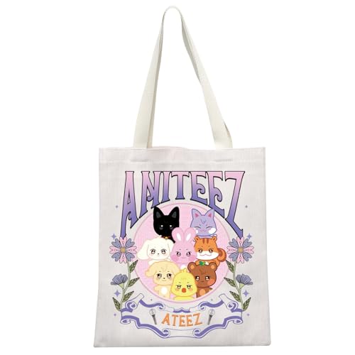 MYSOMY K-pop Group Aniteez Sac fourre-tout pour fans de K-pop Sac à bandoulière K-pop Cadeau pour amateur de musique K-pop Marchandises K-Pop, Anit Tb3, 13.7inch*15.7inch