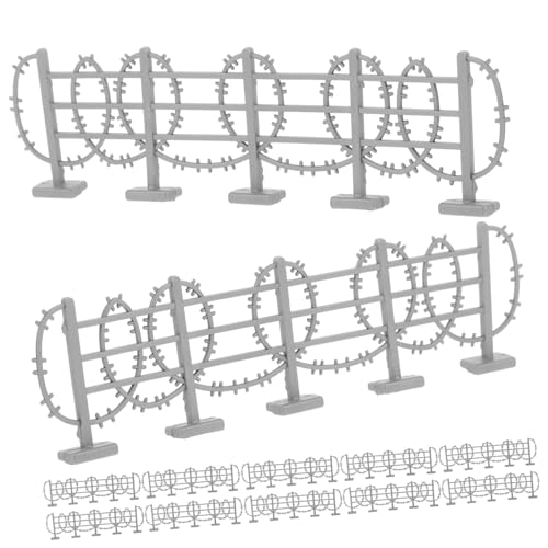BESTonZON 50 Pièces Jouets De Clôture Mini Clôture pour Jardin Accessoire De Fil De Fer Barbelé Jouets pour Chevaux Clôture Jouet pour Animaux De La Ferme Jouet Figurine D'escrime Plastique
