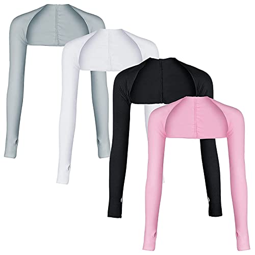 Bordhap Mangas de Brazo Chal de Enfriamiento de 4 Piezas Chal de ProteccióN Chal de Golf Mangas de Brazo Anti-UV con Orificio para los Dedos para Ciclismo