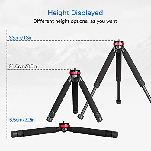 Koolehaoda Mini Tripod All Metal Tabletop Tripod Stand With 1/4 And 3/8 Screw Mount And Function Leg Design, Max Height 13 Inch, Load Up To 10Kg/22Lbs,For Dslr Camera,Monopods #TOP5