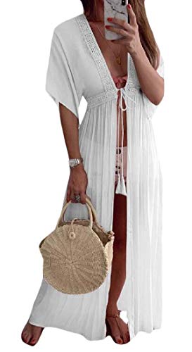 Saida de Praia Cardigã Feminina de Renda - KLJR