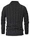PJ PAUL JONES Men's Cardigan Sweaters Stand Collar Long Sleeve Cable Knit Button Down Sweater,X-Large Black Grey