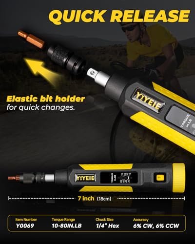 Image of 24Pcs Torque Screwdriver, 10-80 In-lb, with S2 Steel Bits, Sockets & Case | Inch Pound Torque Wrench Screwdriver Set for Maintenance -1 /4 inch Drive Fat Wrench Screwdriver for Bike Repairing, Mounting