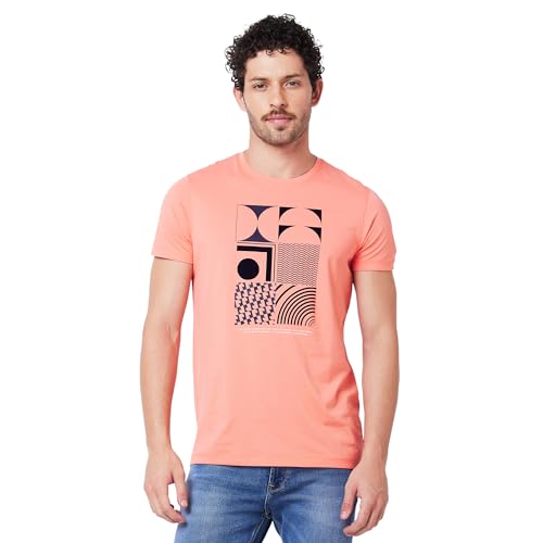Image of Spykar Men's Slim Fit Round Neck Half Sleeve Solid Casual T-Shirt