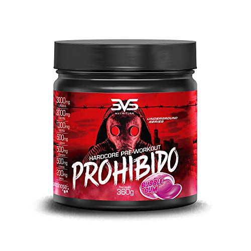 Pré Treino Prohibido Hardcore Pre-Workout, 3VS Nutrition - Suplemento energético - 2 gr de Beta Alan