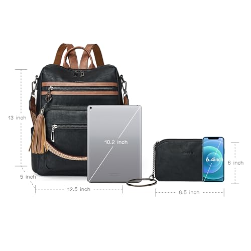 Image of Shrrie Vegan Leather Backpack Purse for Women with Adjustable Shoulder Bag