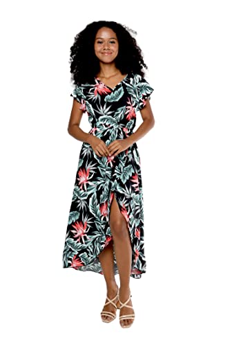Image of Matchable Couple Hawaiian Shirt or Wrap Dress Orchid Breeze | Sold Individually; Soft Rayon Fabric; Lightweight Comfort; Signature Tropical Prints; Vacation Ready