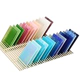 SERdeerCH Buntglas-Packung, 25 Bögen, 10 x 15 cm, Kathedralen-Kunstglas für Mosaikhandwerk und Zubehör, schillernde Farben, DIY Zuhause (bunt)