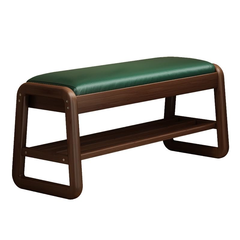 Banc à chaussures en bois vert pour sublimer la décoration de votre couloir ou chambre