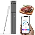 Digital Wireless Bluetooth Meat Thermometer, Smart Meat Probe for BBQ, Oven, Grill & Smoker - Perfect for Steak, Pork, and Turkey, iOS & Android App Compatible