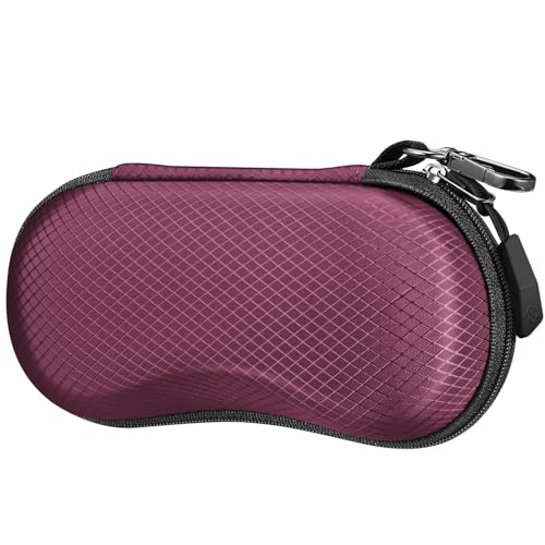 FINTIE Sunglasses Case for Men and Women - Hard Shell Shockproof Sport Glasses Case - Zipper Portable Spectacle Cases with Clip