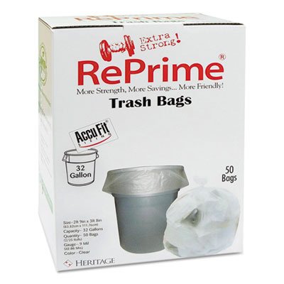 Can Liners, 32gal, 0.9mil, Clear, 33" x 44", 50/Box, 6 Boxes/Carton (3 Cartons)