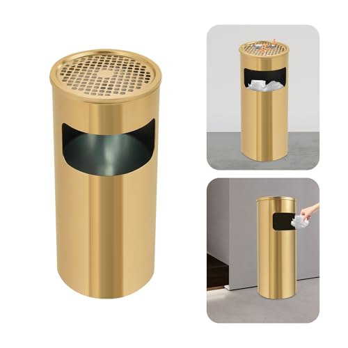 Caneca de basura pequeña dorada 15 litros con tapa oscilante miniatura 7