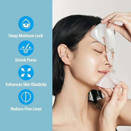 Collagen Face Mask - Hydrating Overnight Collagen Face Mask Deep Collagen Anti Wrinkle Lifting Mask - Pure Collagen Films for Improve Elasticity Firming And Moisturizing (4 pcs/1 Box) - Image 3