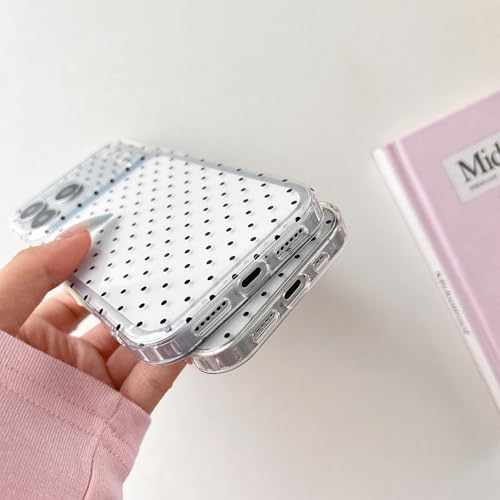 Protection iPhone 17 Pro coque silicone fine TPU étui brillant pois