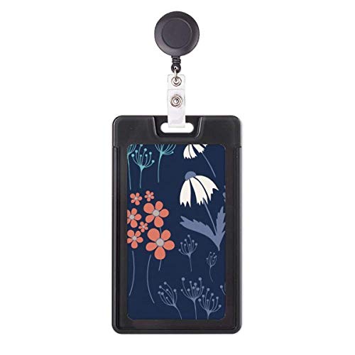 Porte-badge rétractable floral bleu poudré idéal pour blouse infirmière