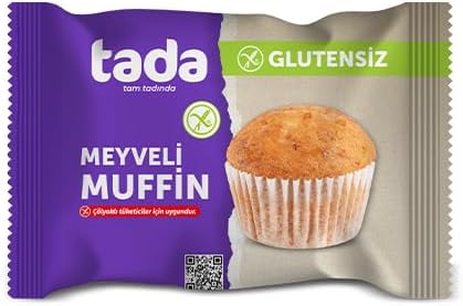 Tada Glutensiz Meyveli Muffin, 50 gr, 24 Adet, Portakal Püresi ve Kuru Üzüm İçerir, Atıştırmalık Mini Kek - Görsel 1