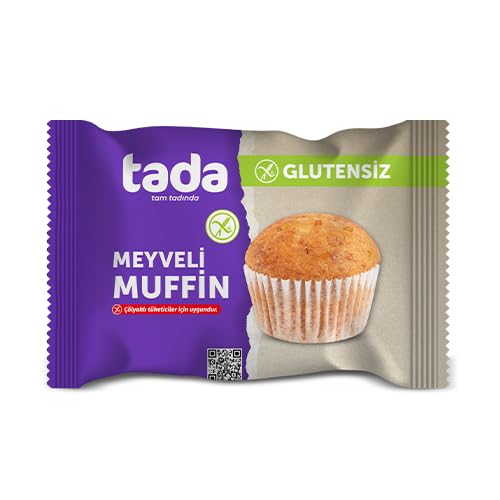 Tada Glutensiz Meyveli Muffin, 50 gr, 24 Adet, Portakal Püresi ve Kuru Üzüm İçerir, Atıştırmalık Mini Kek