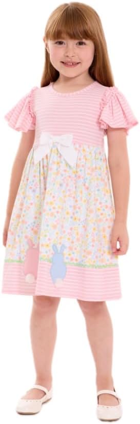 Bonnie Jean Girl's Easter Dress - Knit Bunny Dress for Baby Toddler and Little Girls