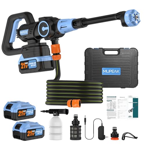 MUPEAK Brushless Cordless Power Washer with 2 Batteries, 1500PSl...